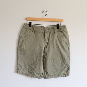Columbia Women's Sz 10 Green Activewear‎ Cotton Hiking Pocket Athletic Shorts